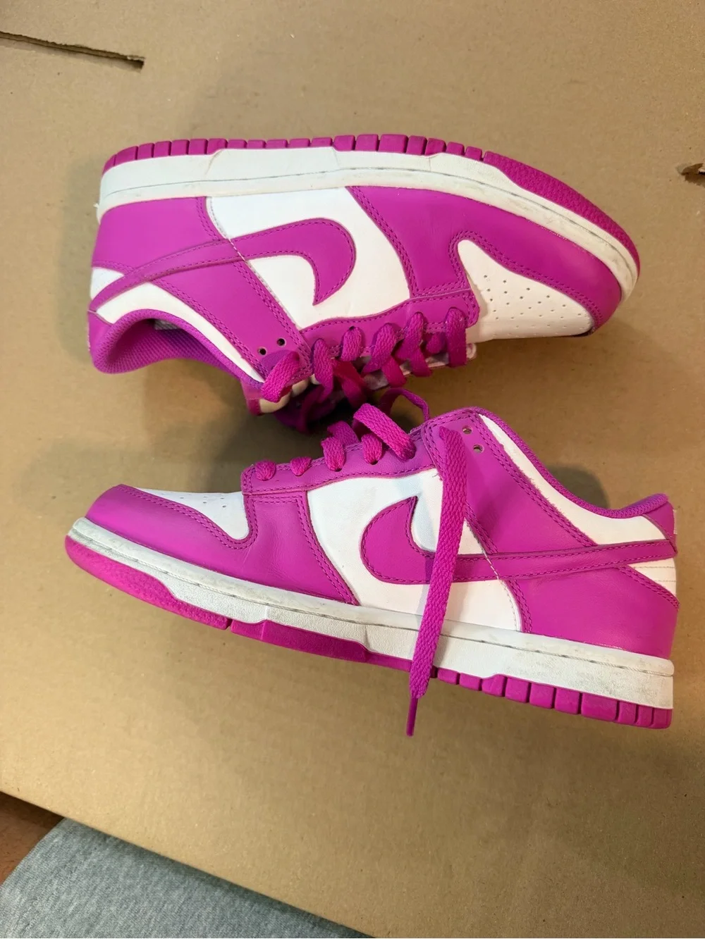 Nike Dunk Low GS Active Fuchsia Pink/White Shoes